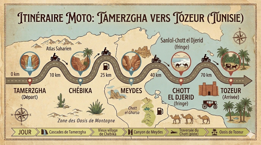 Itinéraire-à-moto-pour-voyager-de-Tamerzgha-vers-Tozeur