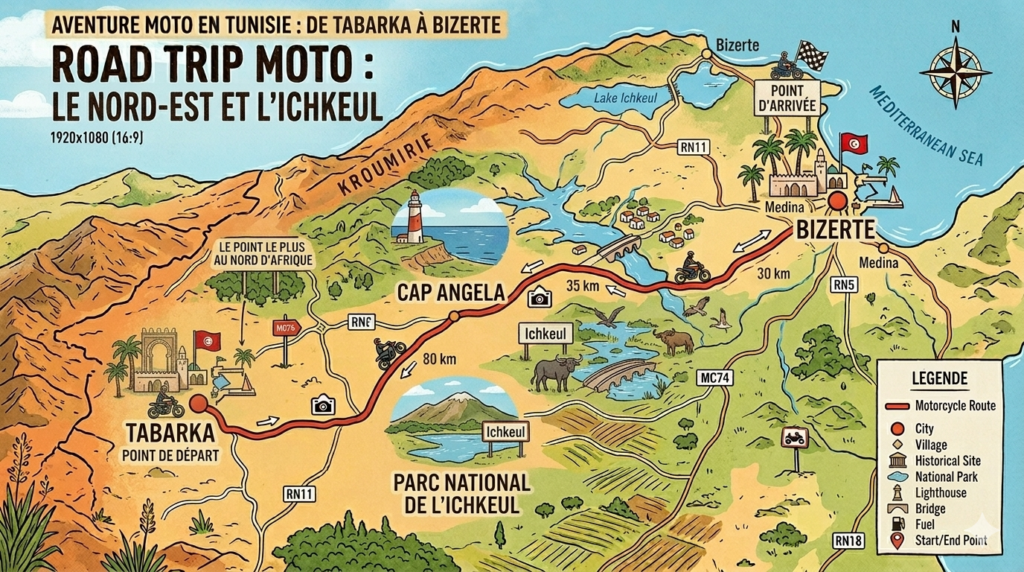 Road Trip a moto entre Tabarka et Bizerte
