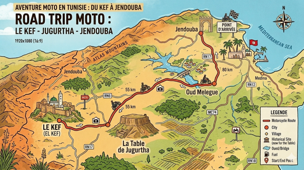 Road trip à moto du Kef vers Jendouba