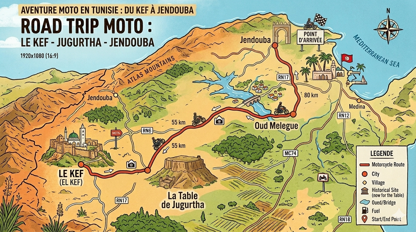 Road trip à moto du Kef vers Jendouba